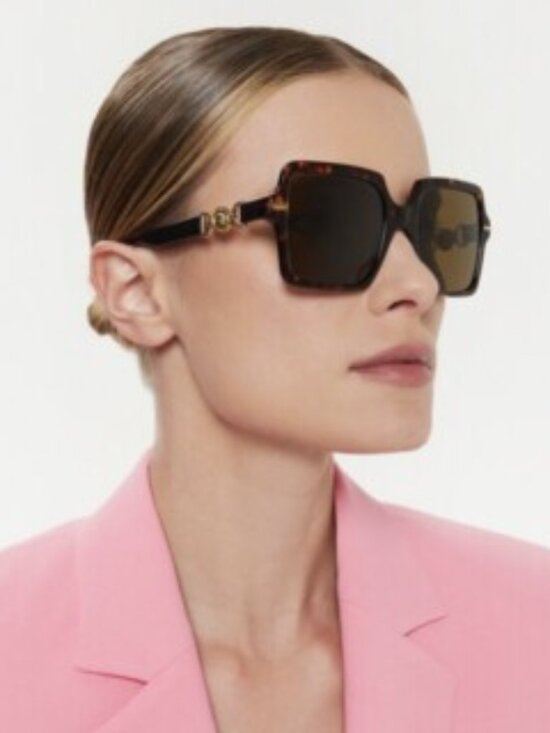 NEW VERSACE SQUARE SUNGLASSES VE4441 10873 HAVANA BROWN MOD 44441 108/73 EYEWEAR main image 3